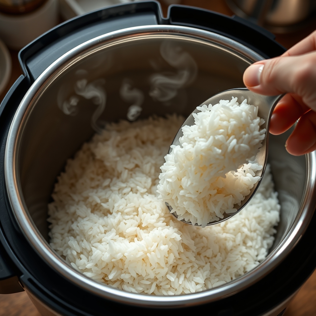 rice cooker in action