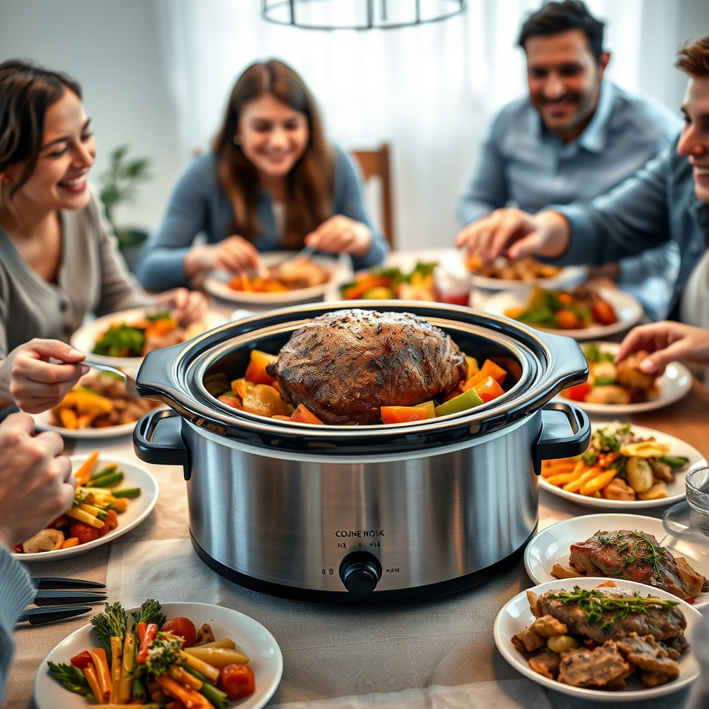 slow cooker in action