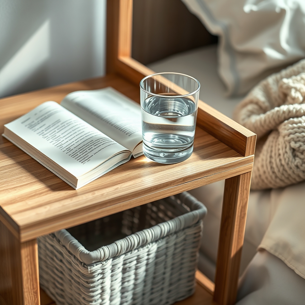 nightstand storage in action