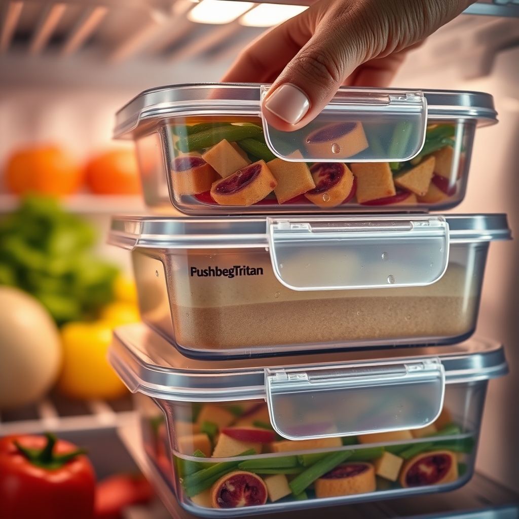 food containers in action