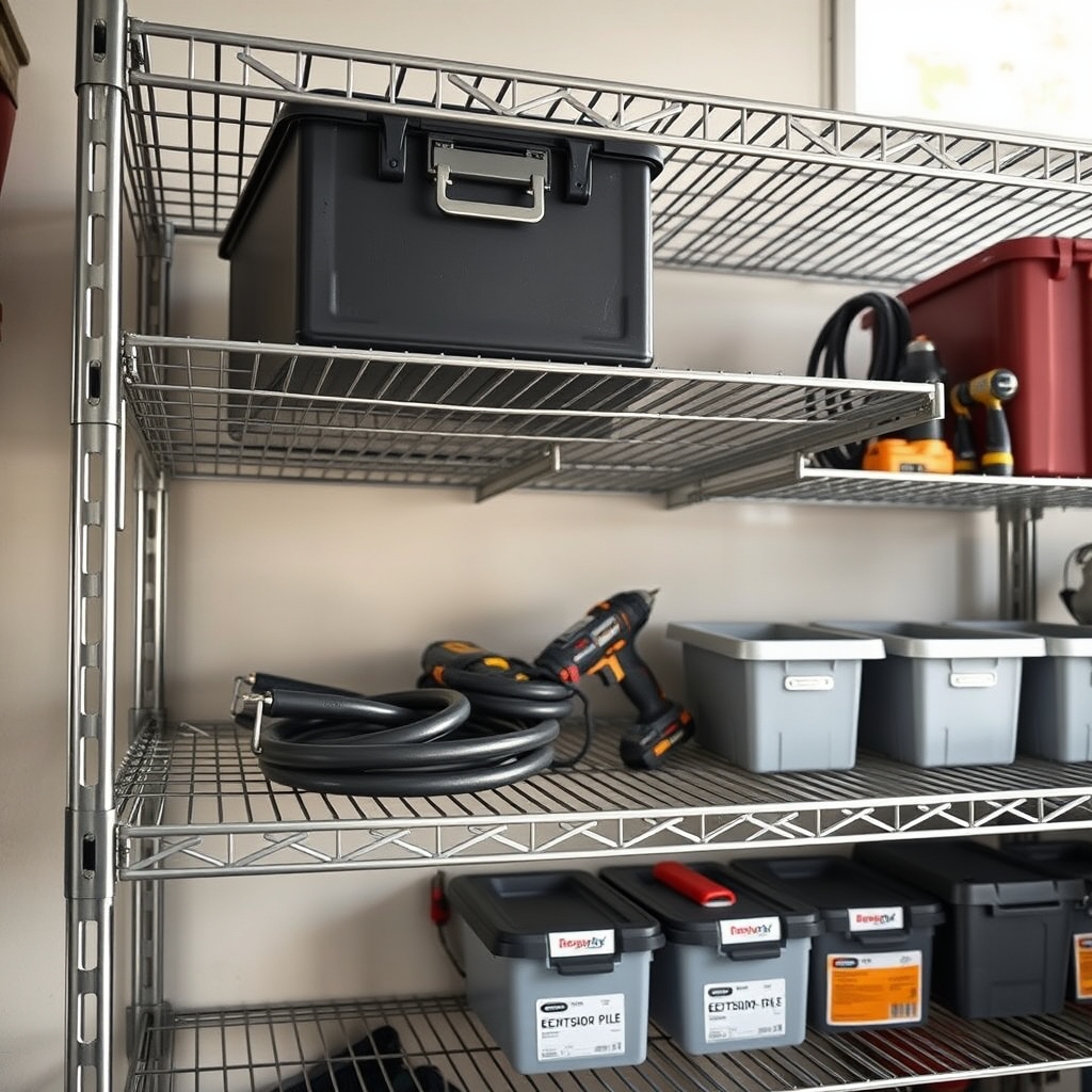 garage shelving in action