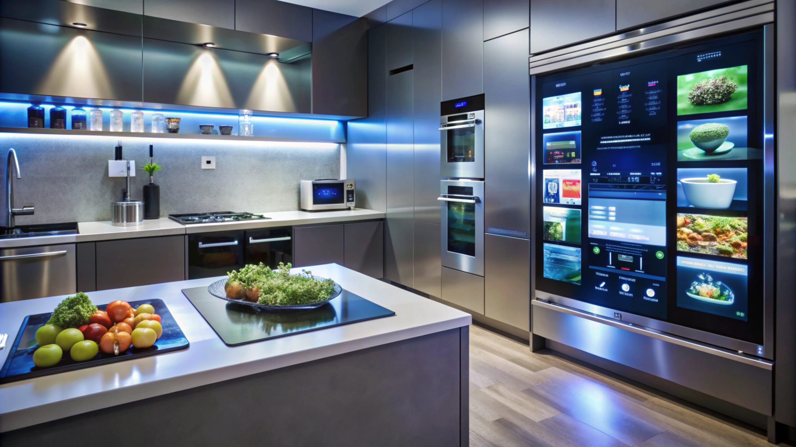 modern kitchen with digital display screen built into refrigerator scaled Meal Prep Appliance