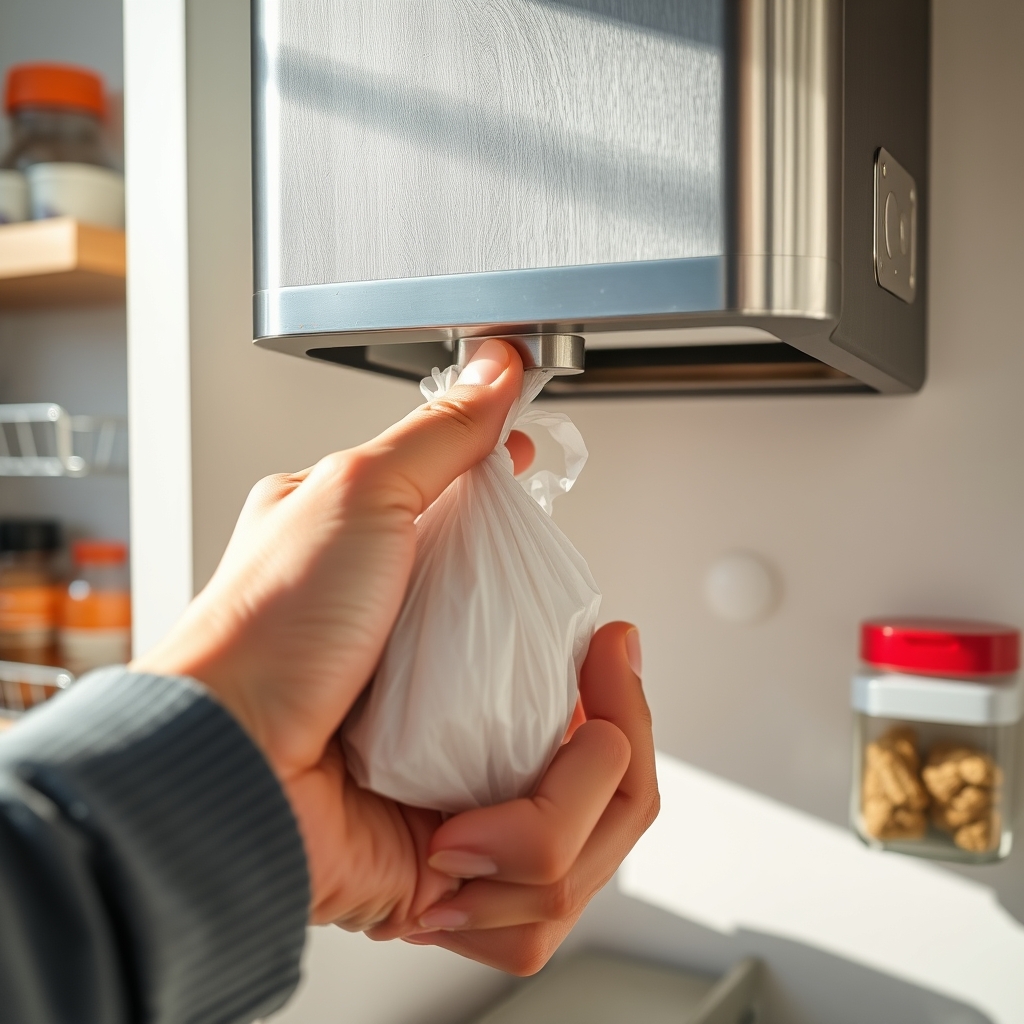 bag dispenser in action