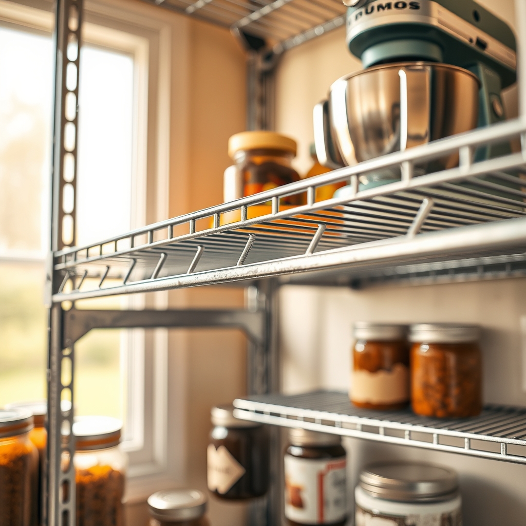 metal shelving in action